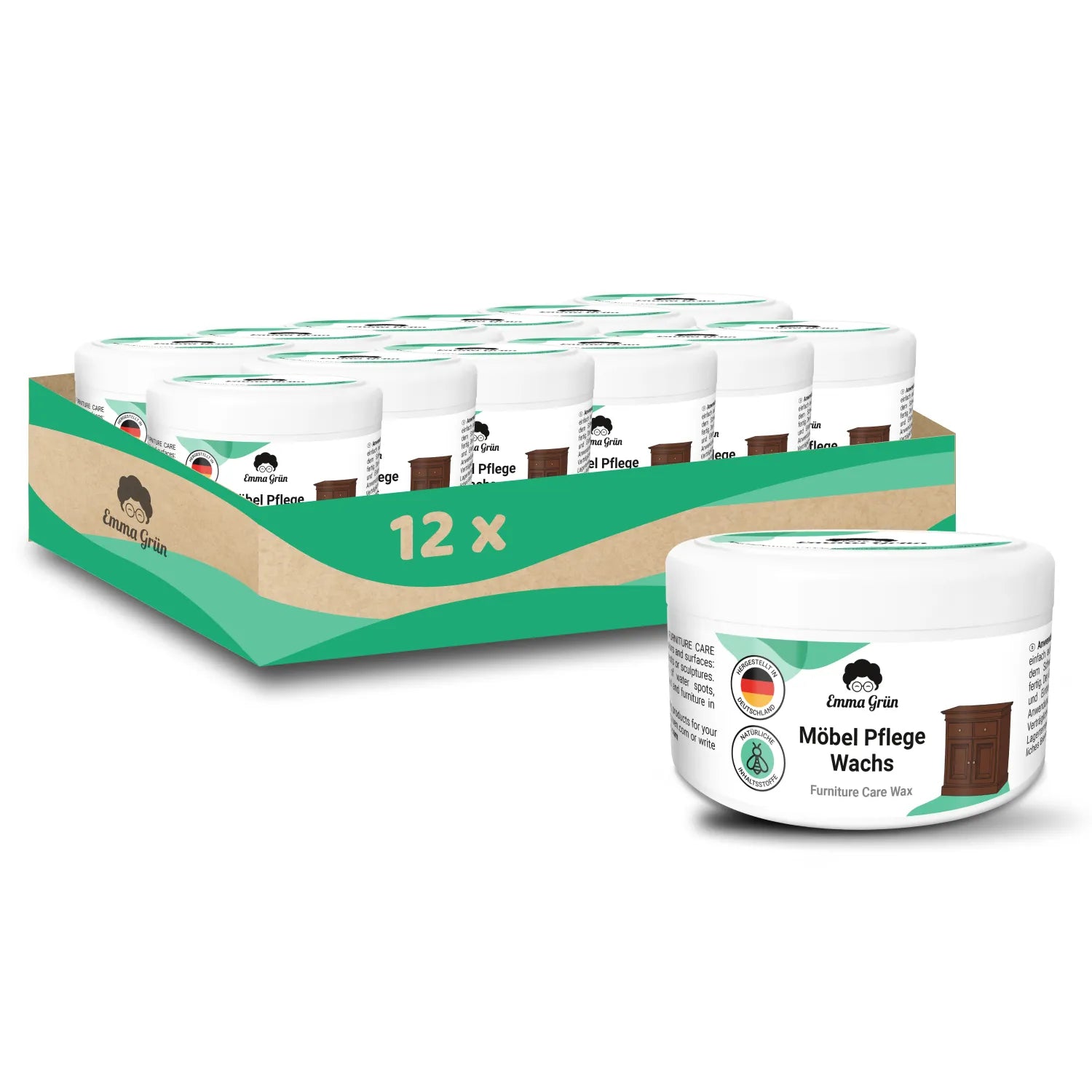 Holzwachs Emma Grün 12 x 500 ml
