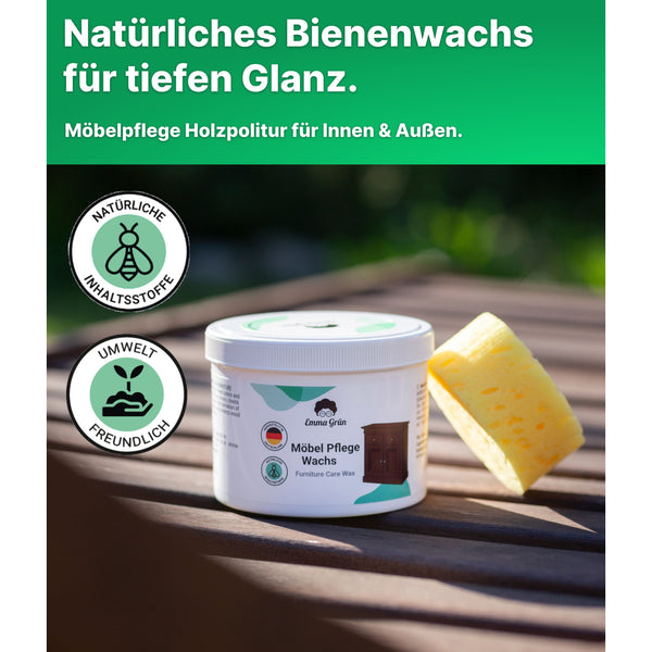 Premium Holzwachs 500 ml, Möbelpflege mit Bienenwachs für alle Hölzer
