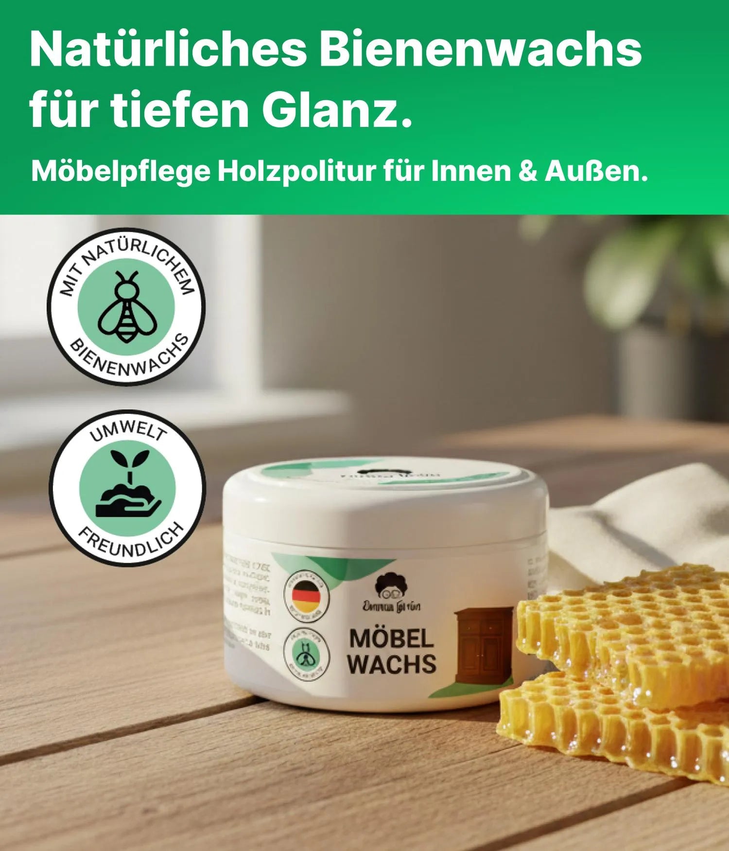 Holzwachs Emma Grün