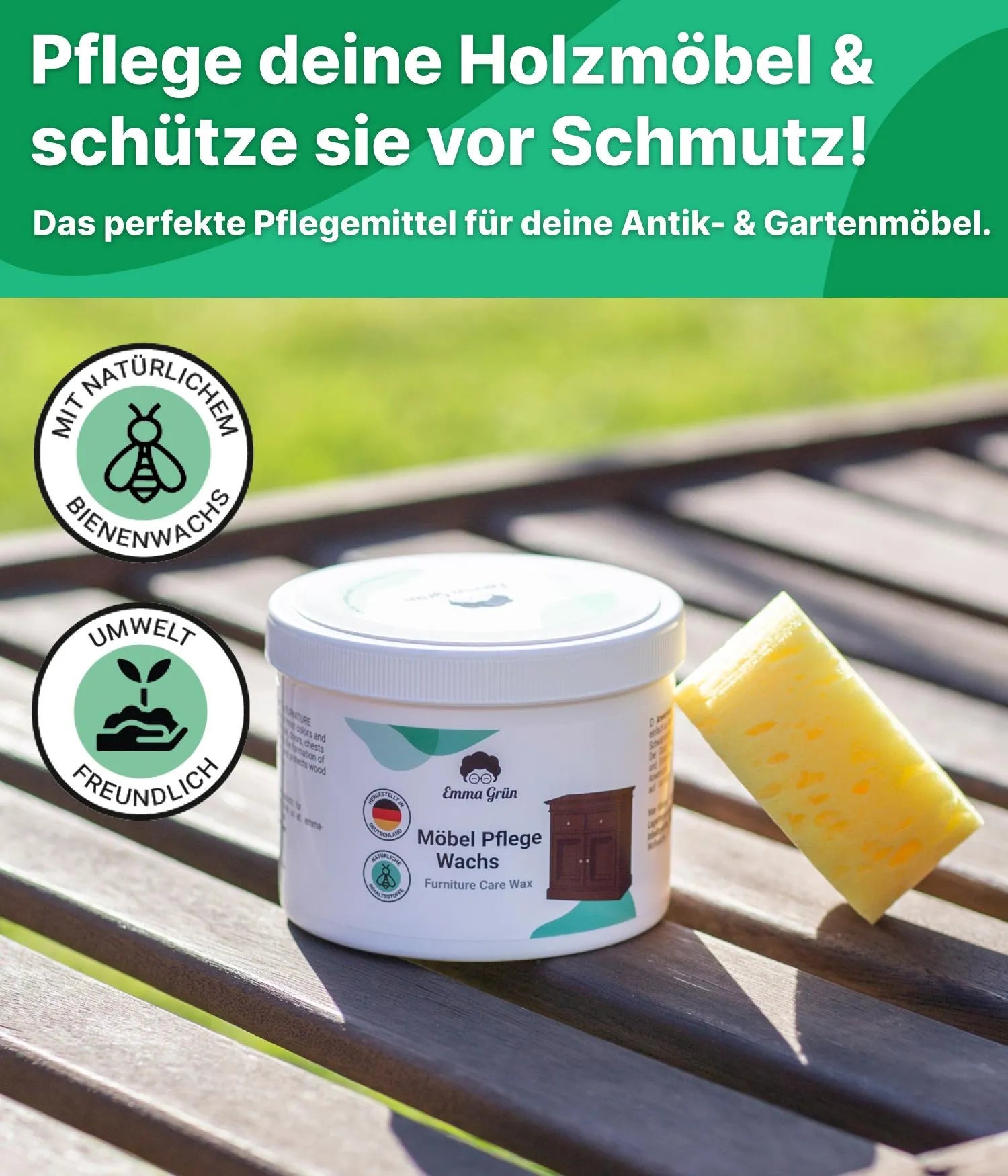 Holzwachs Emma Grün
