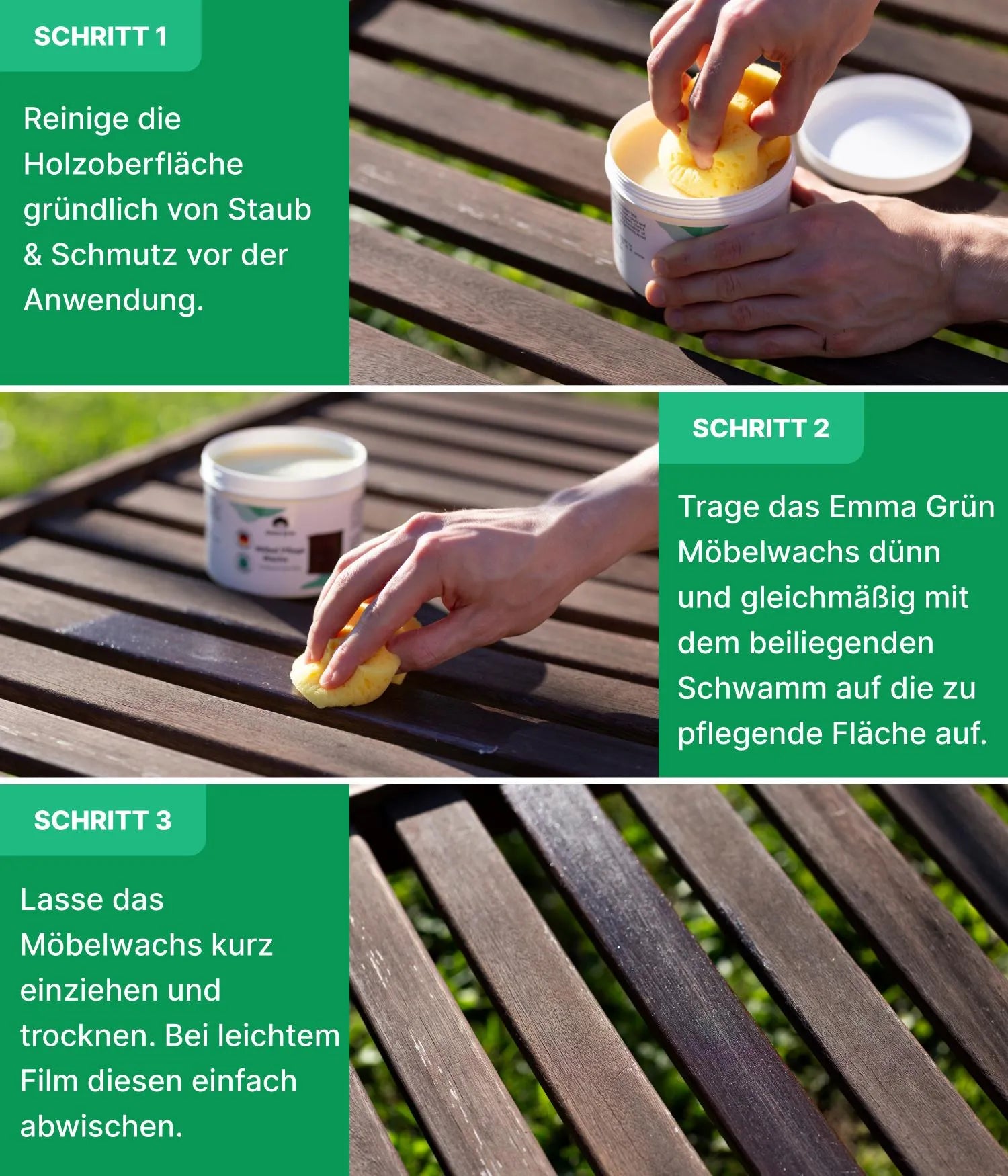 Holzwachs Emma Grün