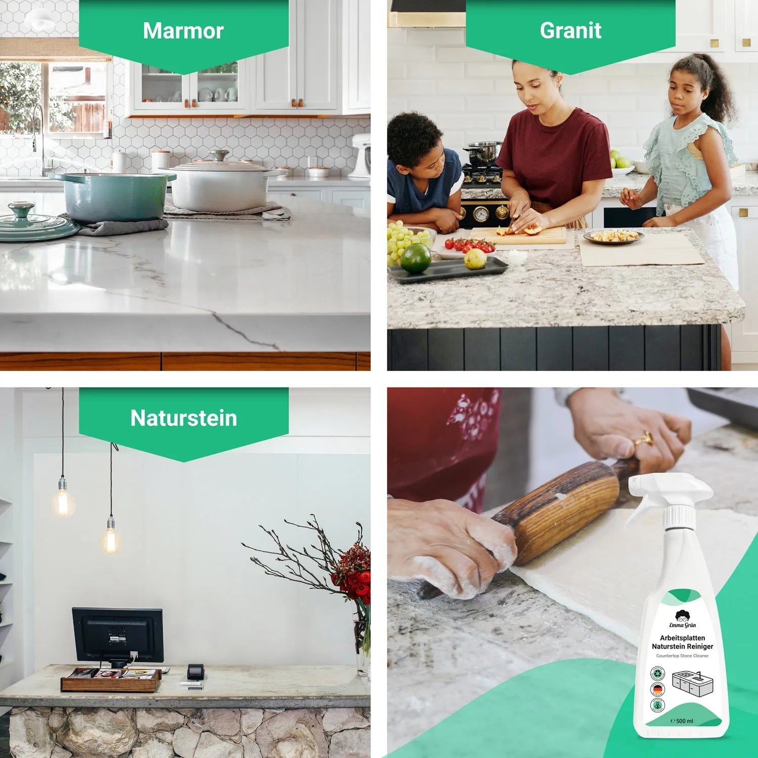 Naturstein Reiniger (500 ml) Emma Grün