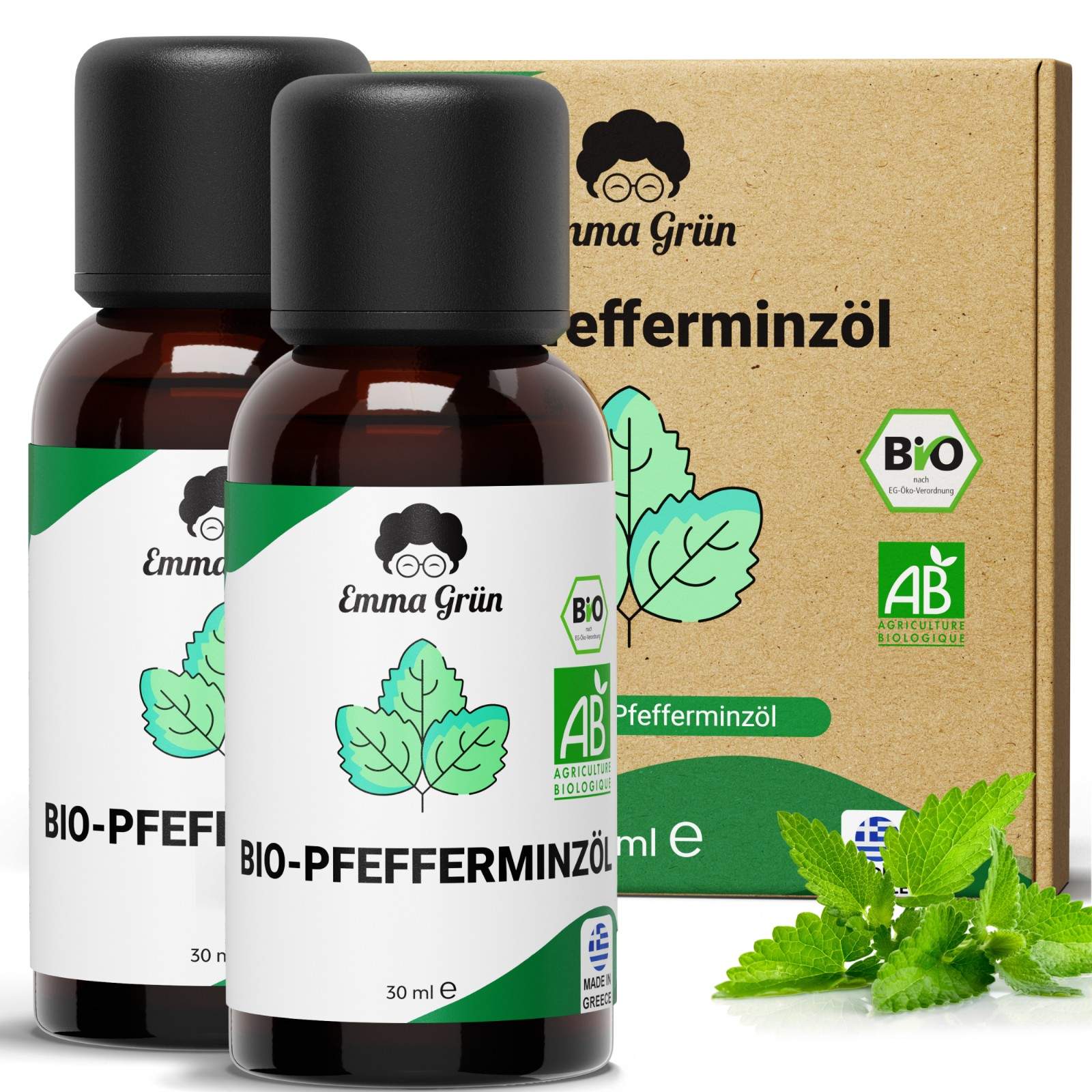 Bio-Pfefferminzöl Emma Grün 2 x 30 ml