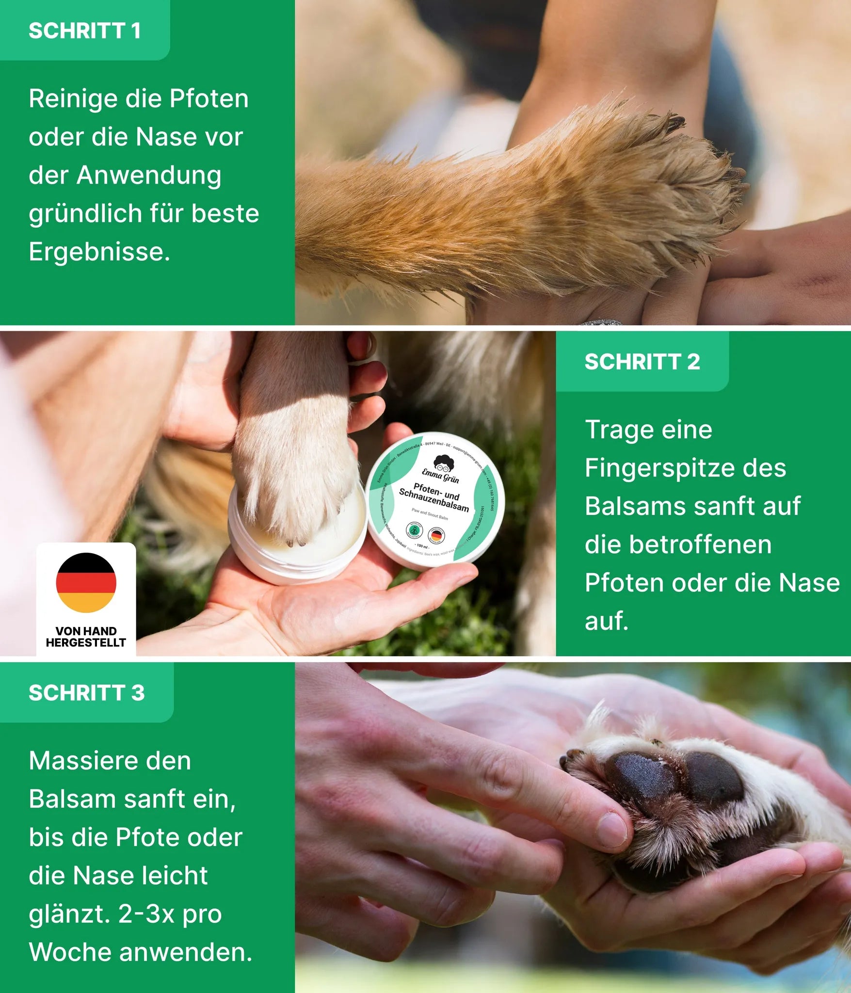 Pfotenbalsam Hund Emma Grün