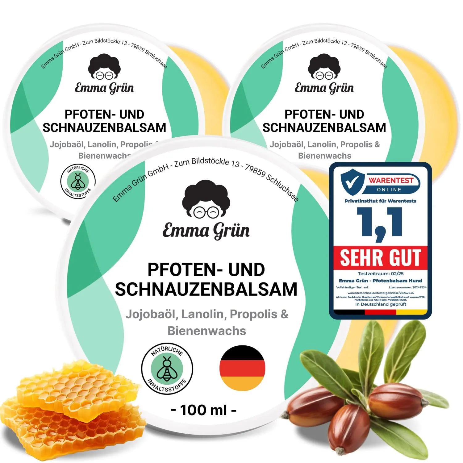 Pfotenbalsam Hund Emma Grün 3 x 100 ml