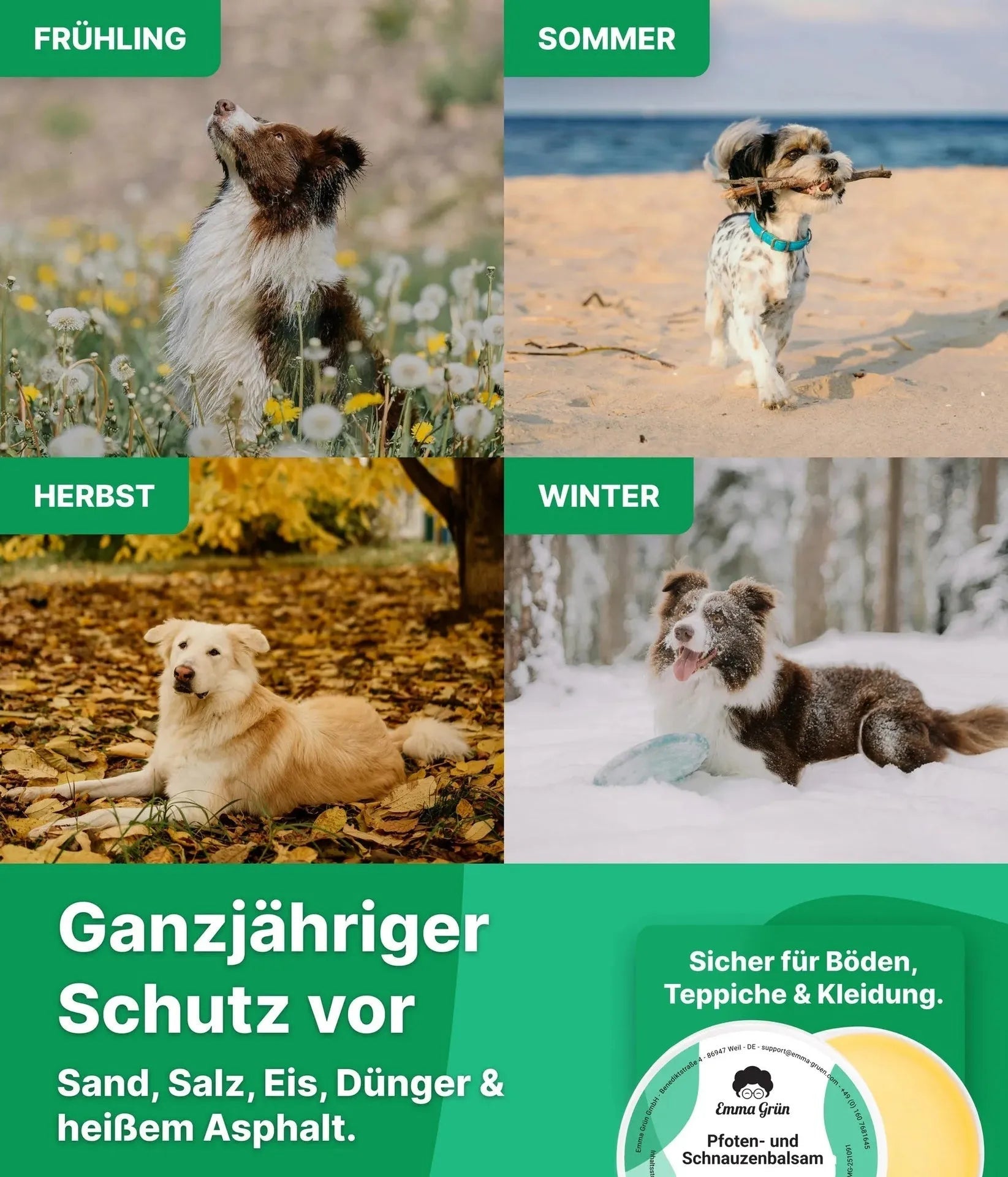 Pfotenbalsam Hund (100 ml) Emma Grün