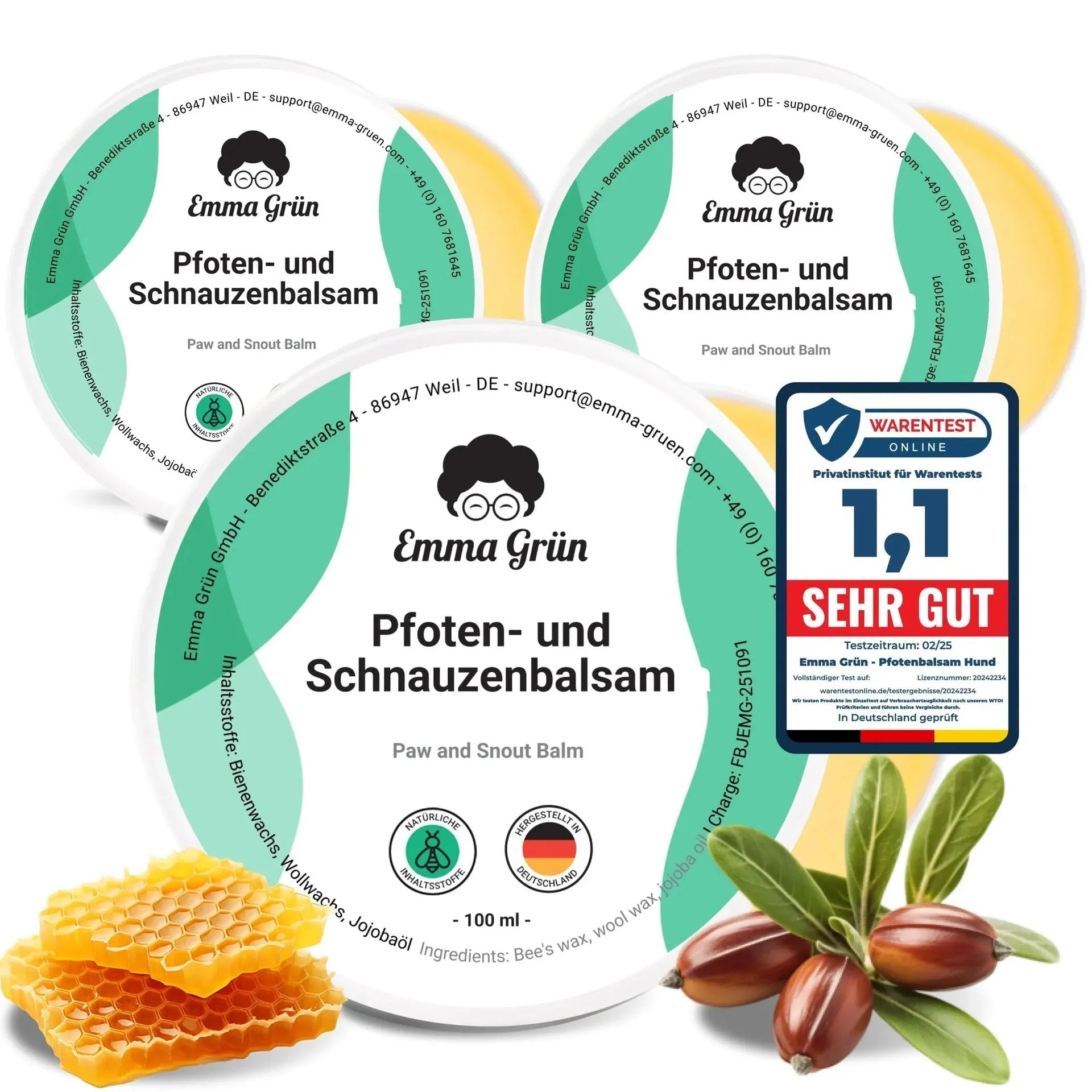 Pfotenbalsam Hund (100 ml) Emma Grün 3 x 100 ml