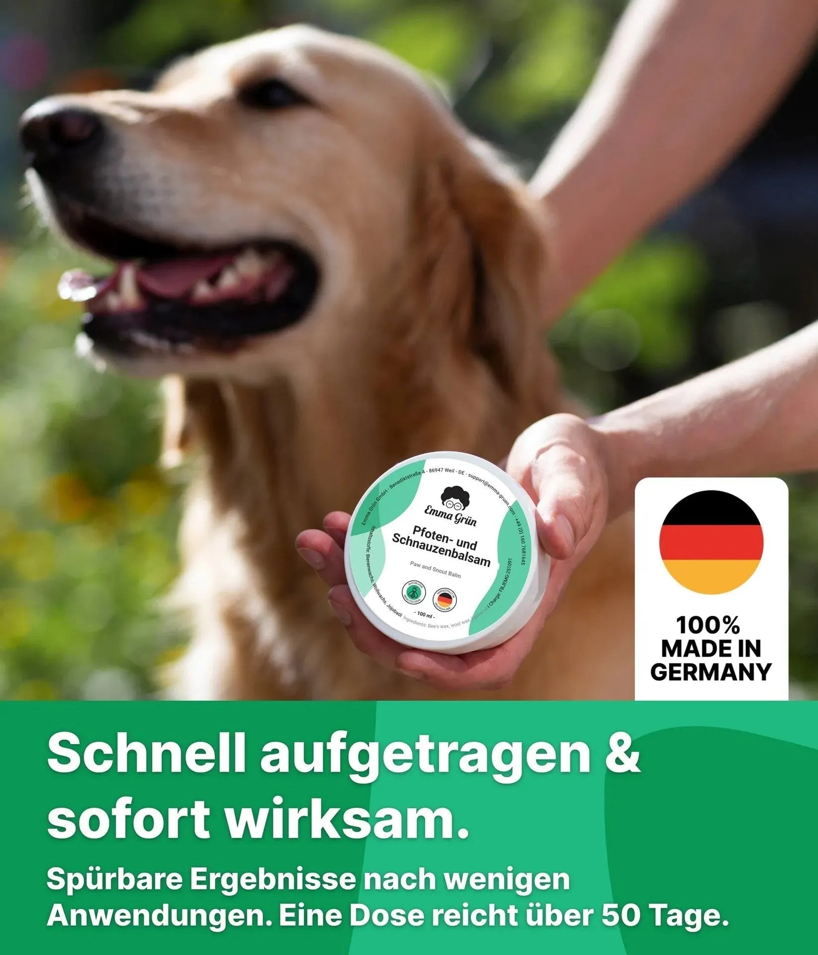 Pfotenbalsam Hund (100 ml) Emma Grün
