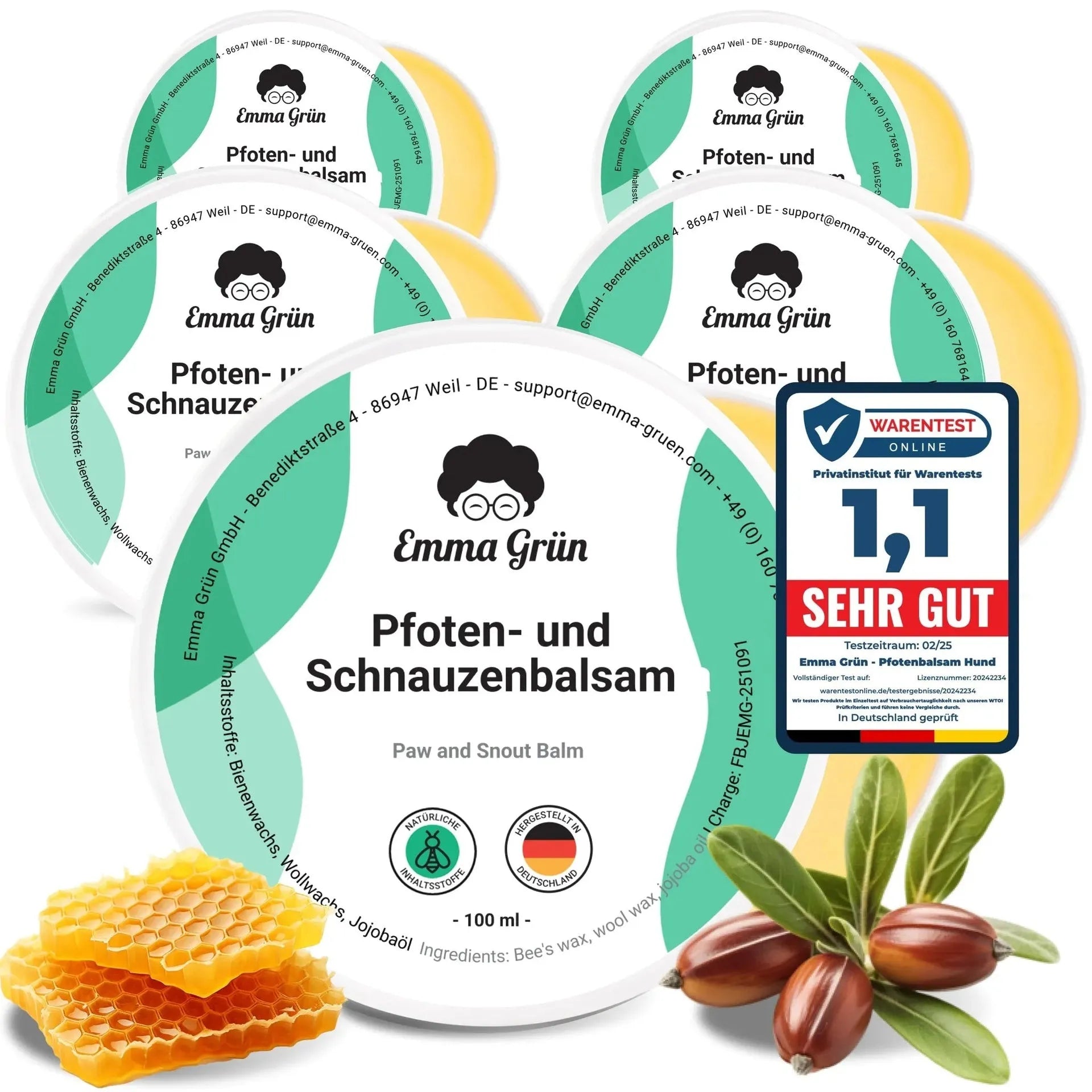 Pfotenbalsam Hund (100 ml) Emma Grün 5 x 100 ml