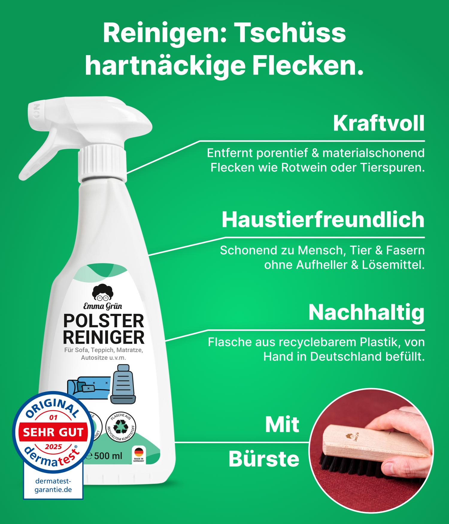 Polster reinigen Sparset mit Reiniger & Lavendelspray Emma Grün