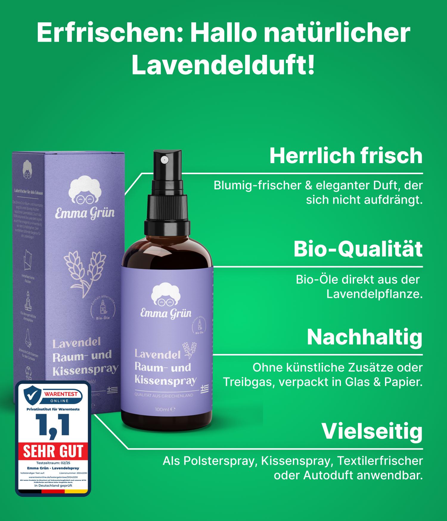 Polster reinigen Sparset mit Reiniger & Lavendelspray Emma Grün