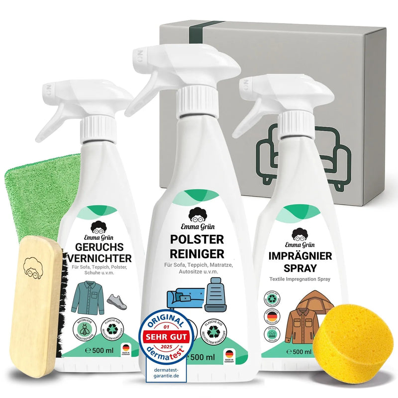 Flecken auf dem Sofa? Polster-Komplettset 44% günstiger bei Emma Grün