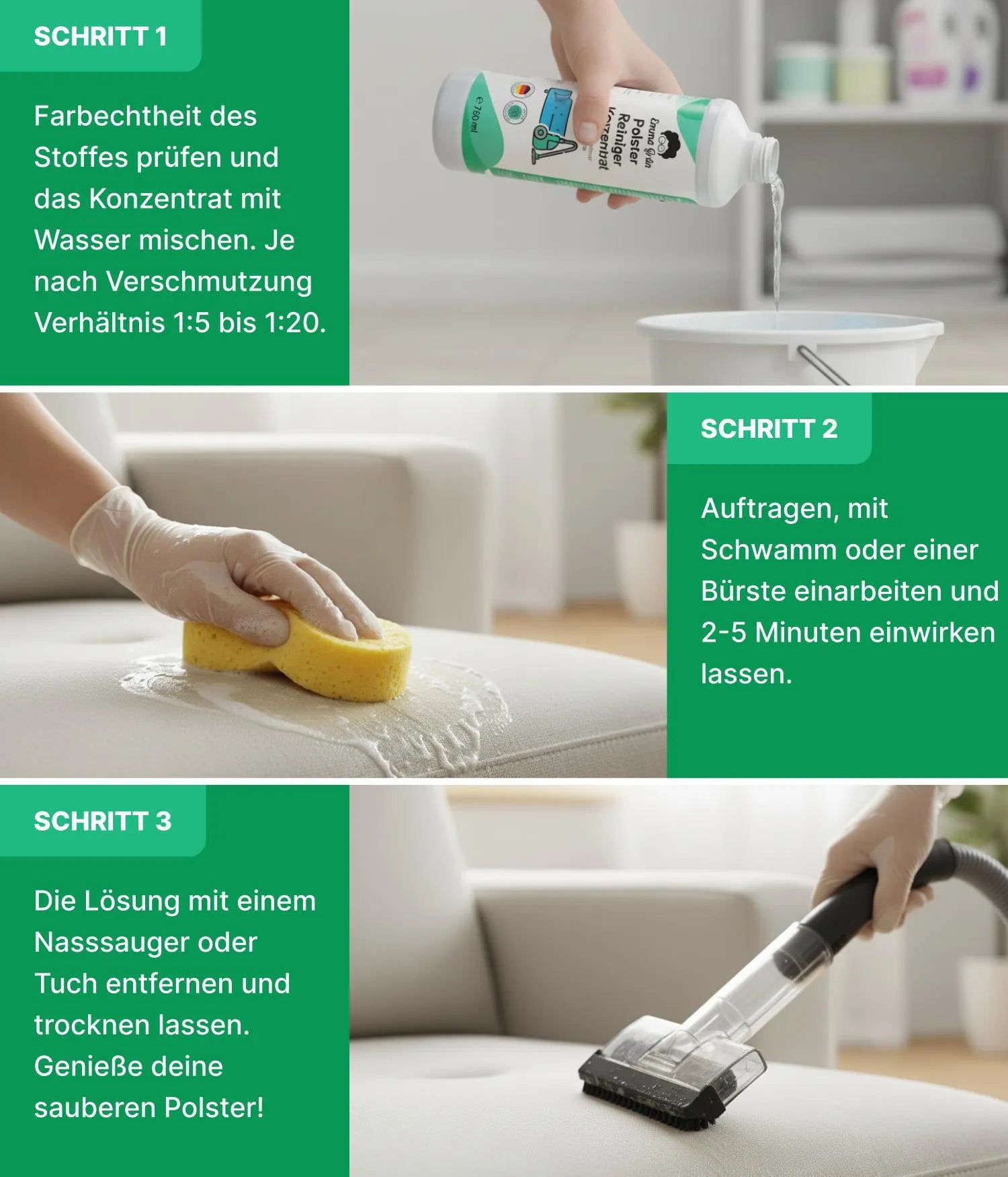 Sofa Reiniger Konzentrat Emma Grün