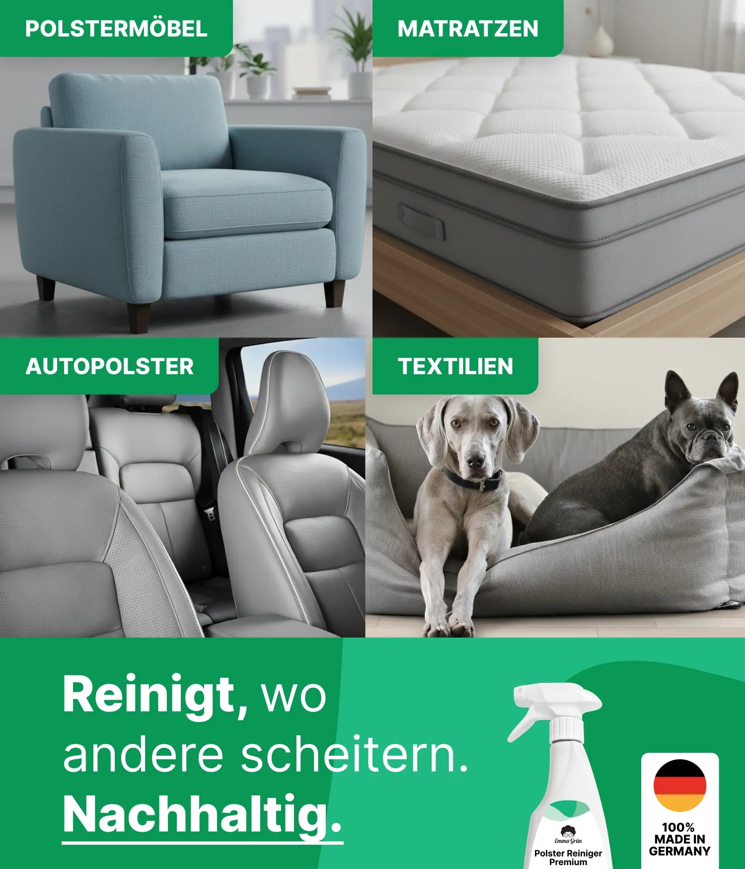 Polsterreiniger Emma Grün