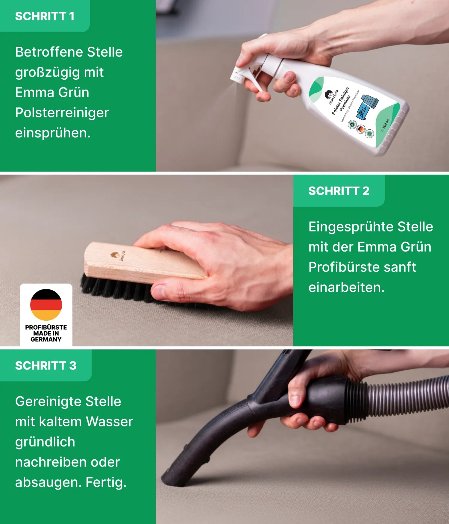 Polsterreiniger Emma Grün