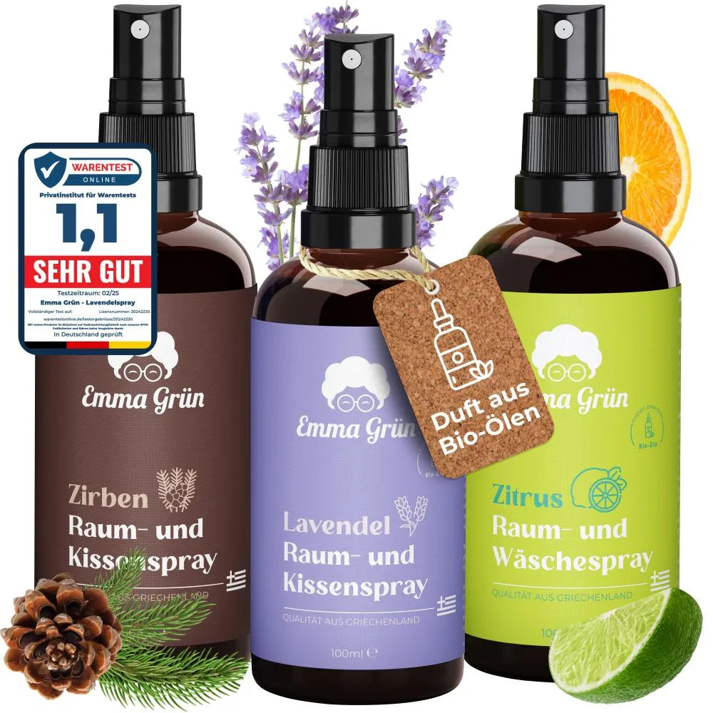 Bio Raumspray & Duftspray Set Emma Grün 3 x 100 ml