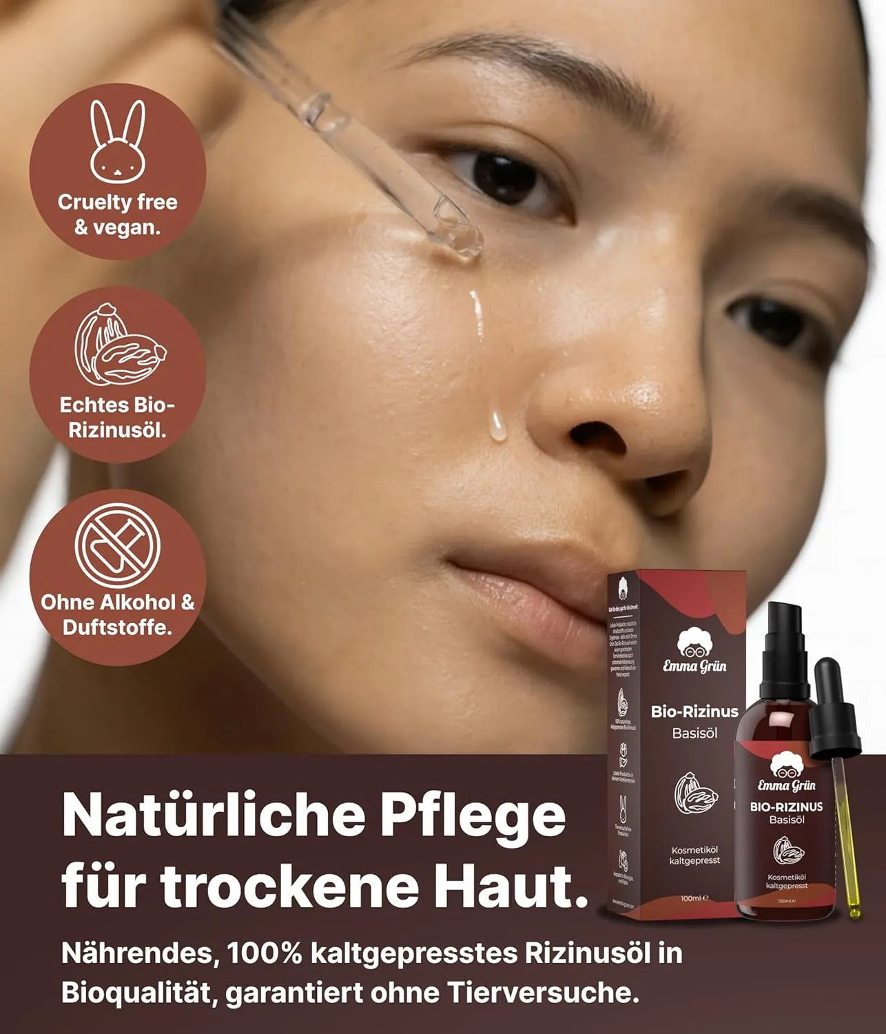 Bio-Rizinusöl (100 ml) Emma Grün
