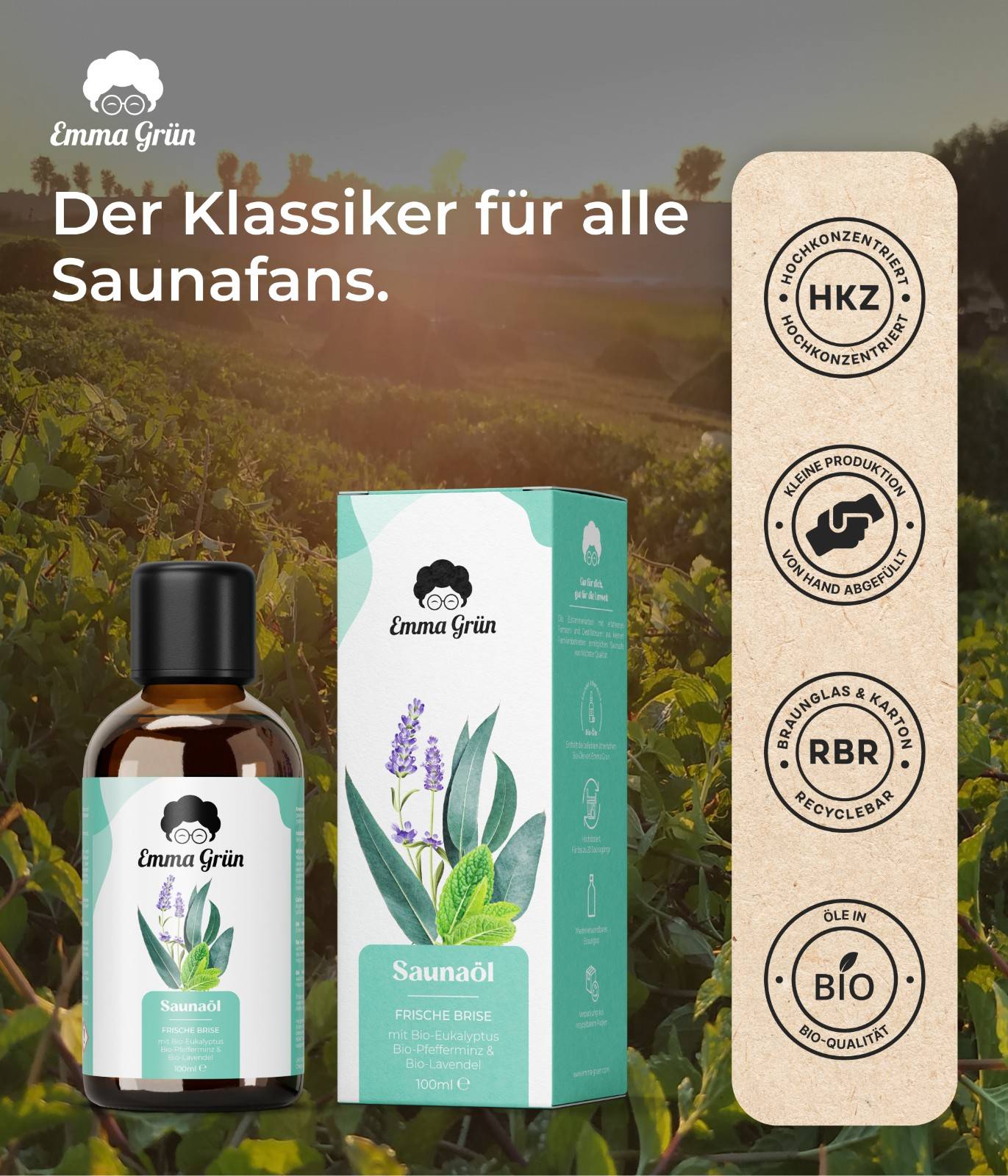 Bio-Saunaaufguss Frische Brise Emma Grün
