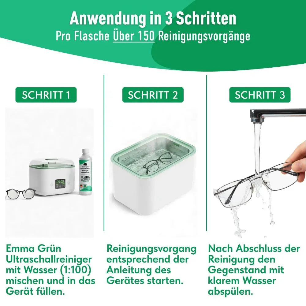 Ultraschallreiniger Konzentrat (750 ml) Emma Grün