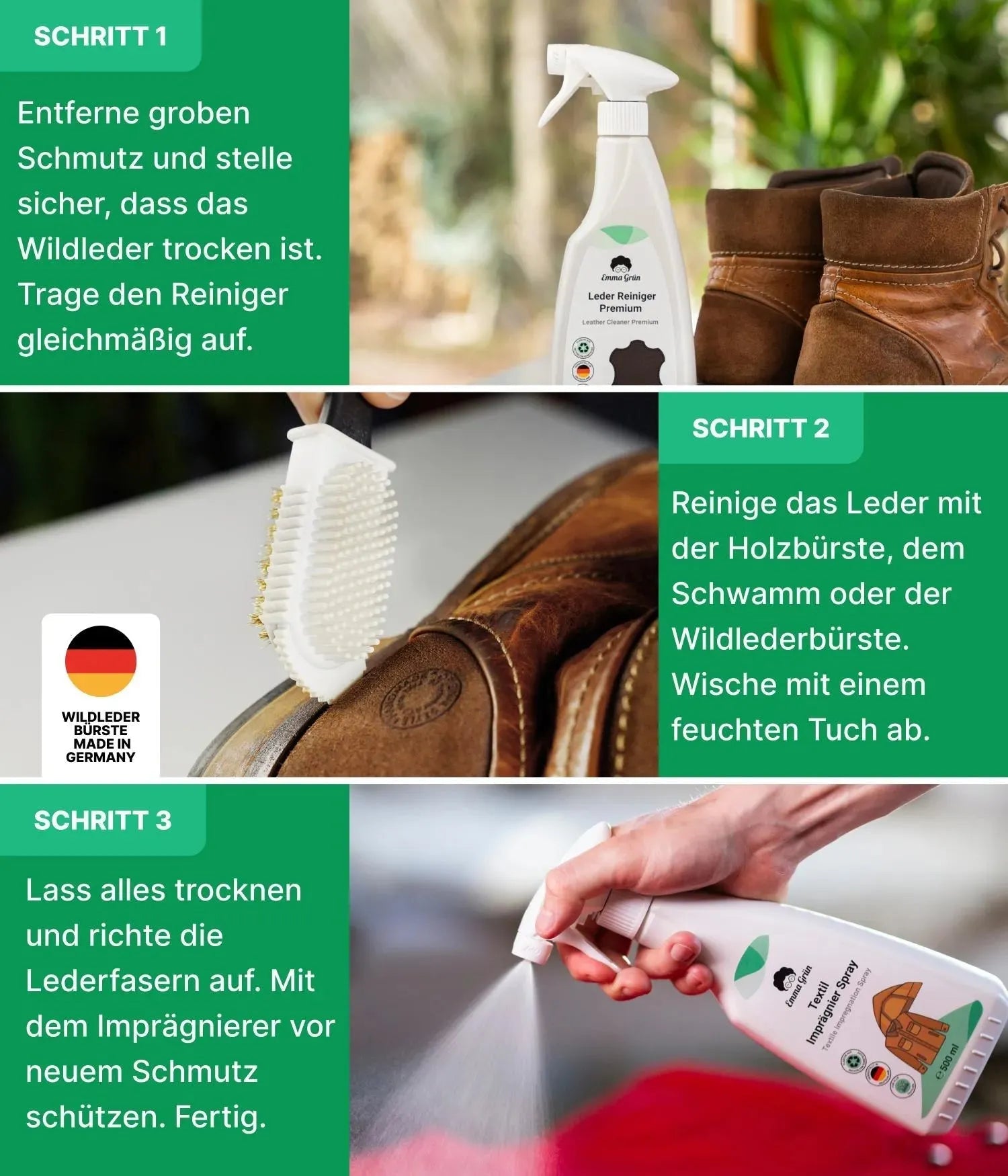 wildleder handschuhe reinigen Wildleder reinigen Set mit Reiniger & Imprägnierer (1 x Set)
