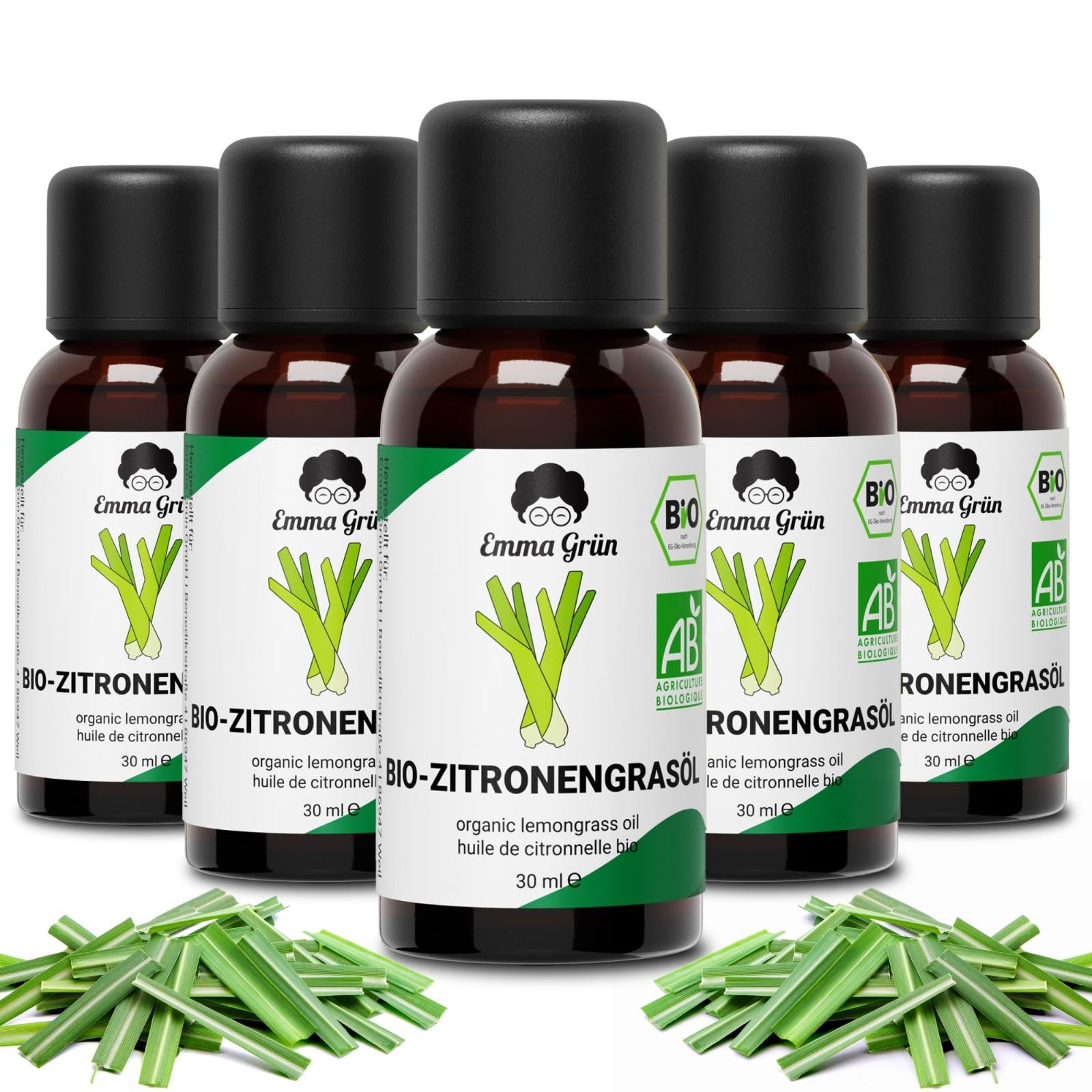 Bio-Zitronengrasöl Emma Grün 5 x 30 ml