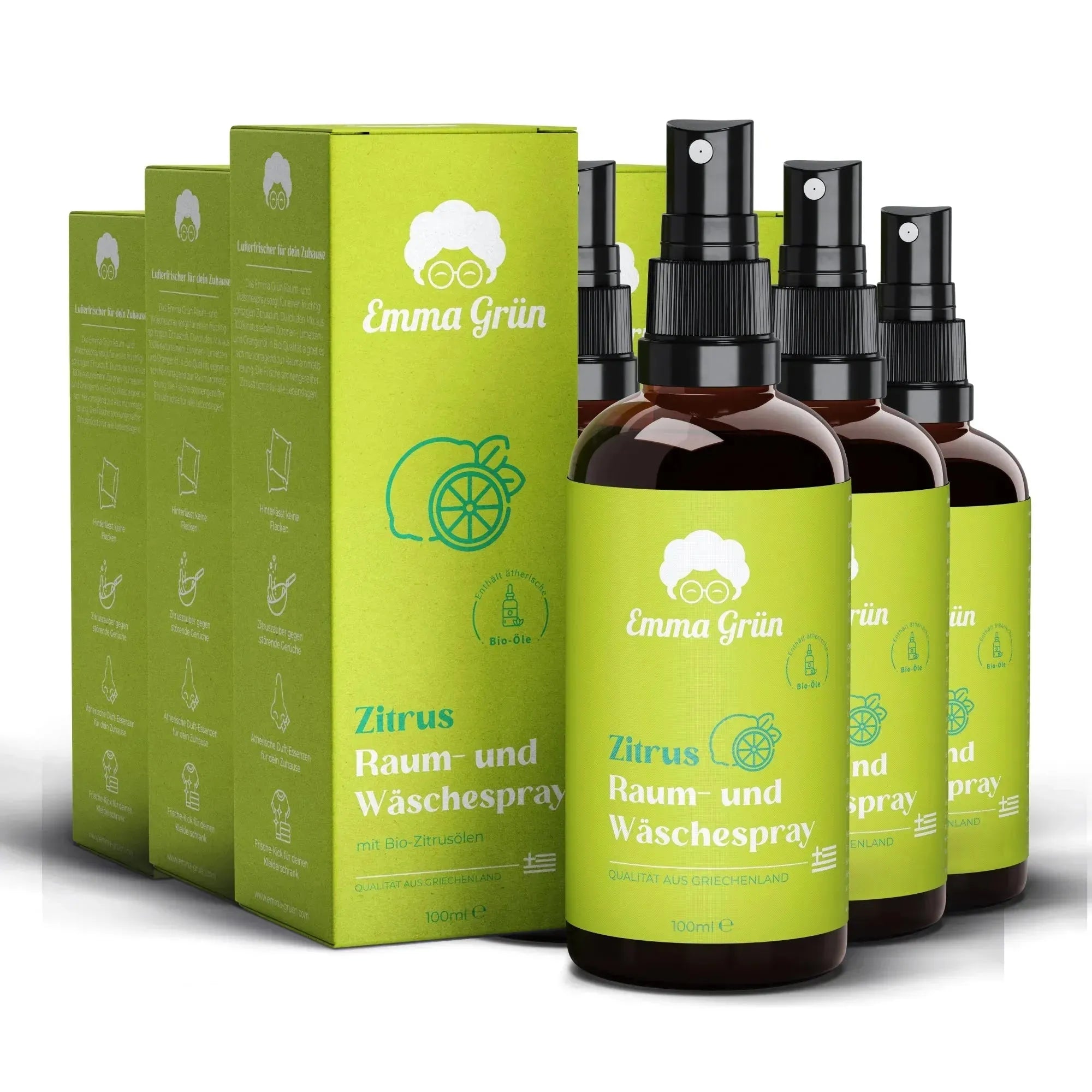 Bio Zitrus Raumspray Emma Grün 5 x 100 ml