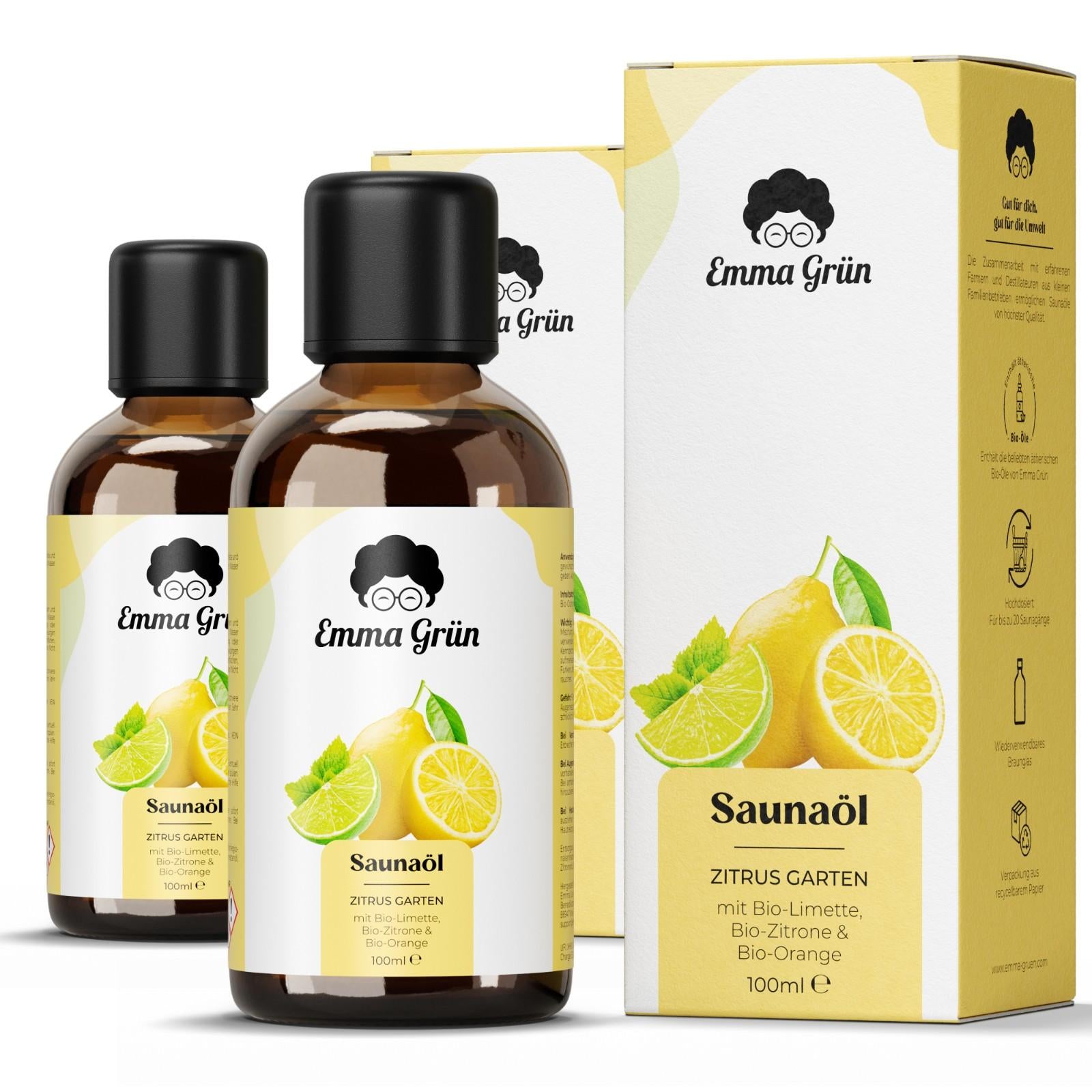 Bio-Saunaaufguss Zitrus Garten Emma Grün 2 x 100 ml
