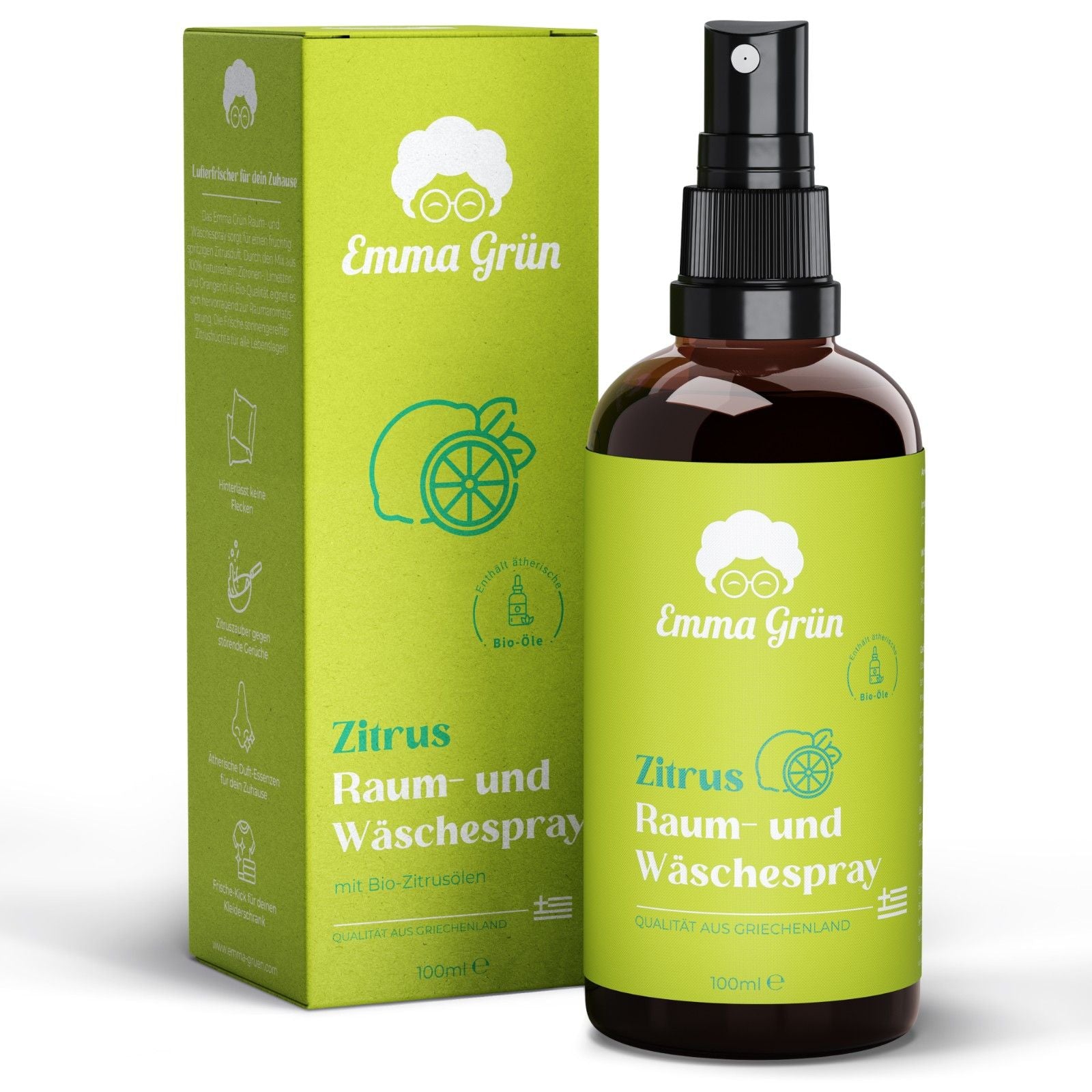 Bio Zitrus Raumspray Emma Grün 100 ml