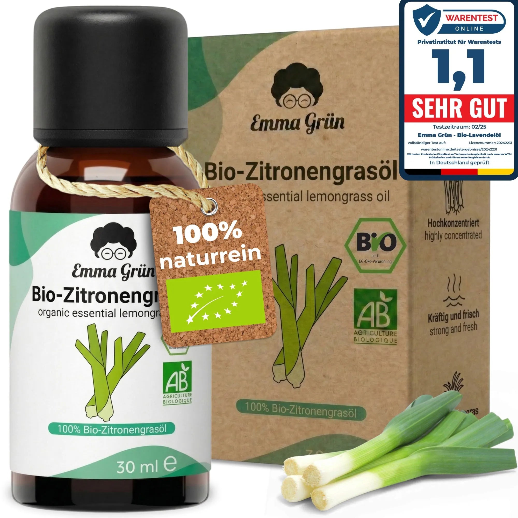 Bio-Zitronengrasöl (30 ml) Emma Grün 30 ml