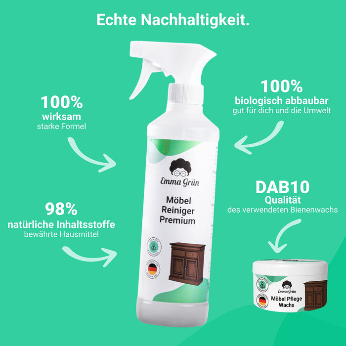 Premium Holzwachs 500 ml für Möbel, natürliches Poliermittel für Holz und Möbel