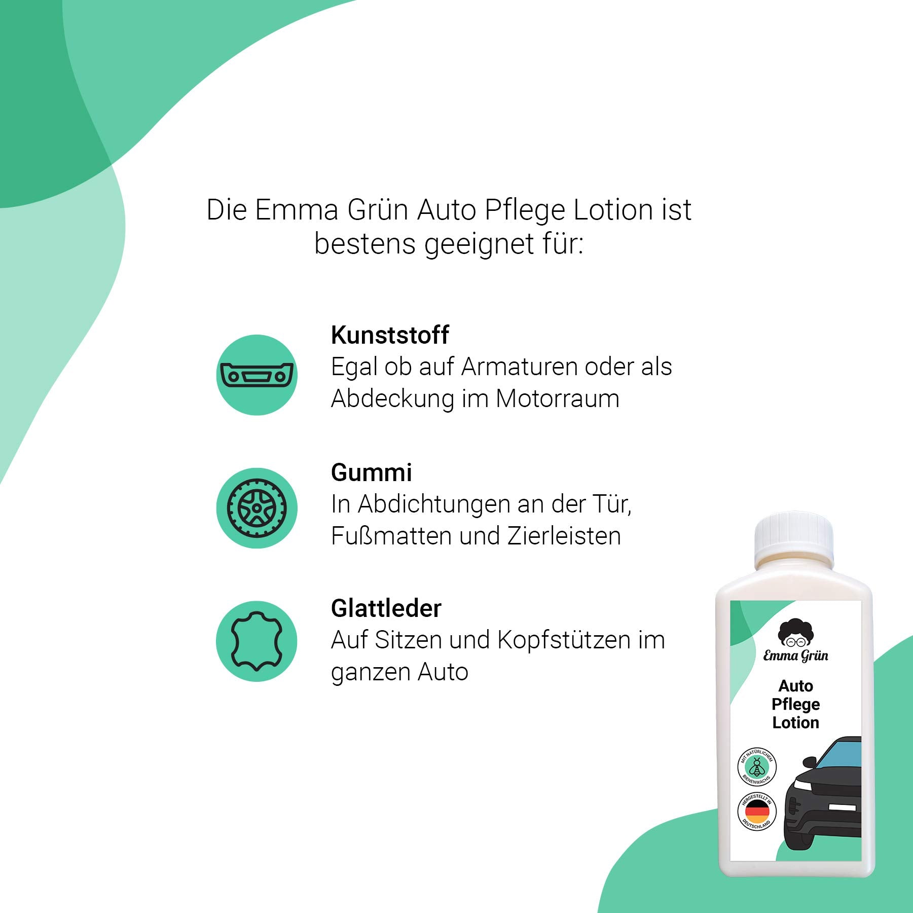 Kunststoffpflege Auto Emma Grün