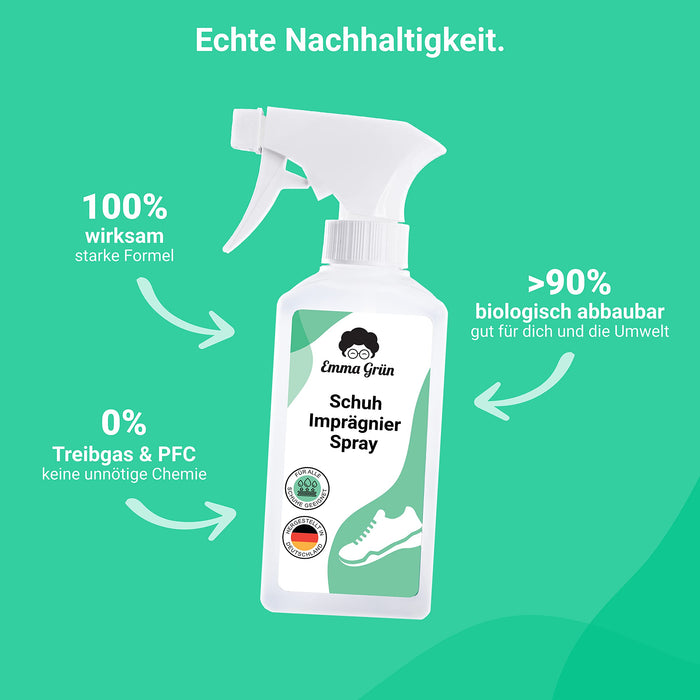 Imprägnierspray für Schuhe 250 ml, nachhaltige Imprägnierung für wasse —  Emma Grün