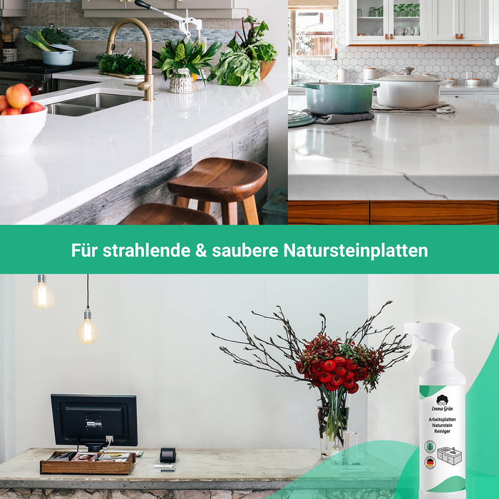 Arbeitsplatten Reiniger Küche 500 ml, Naturstein Reinigungsmittel für Granit, Marmor & Zement