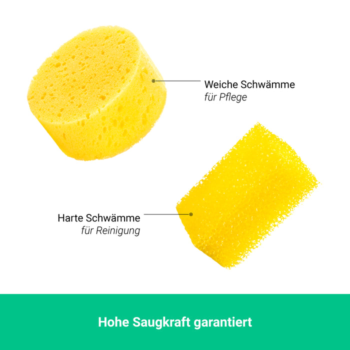 Foam care sponge set of 3, polishing sponges for scratch-free care and cleaning