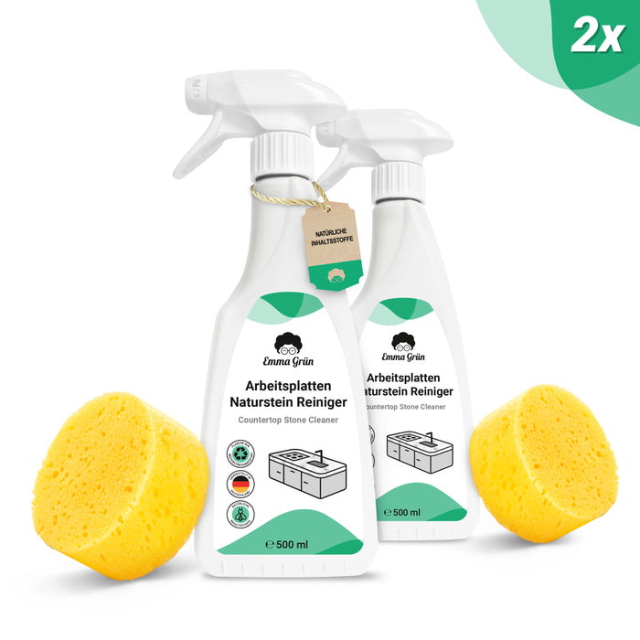 Worktop cleaner kitchen 500 ml, natural stone cleaning agent for granite, marble &amp; cement