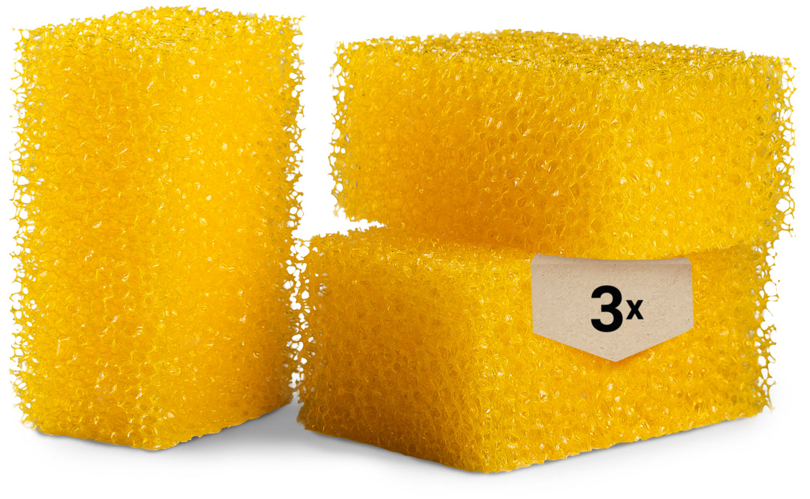 Foam care sponge set of 3, polishing sponges for scratch-free care and cleaning